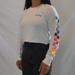 vans cropped long sleeve tee